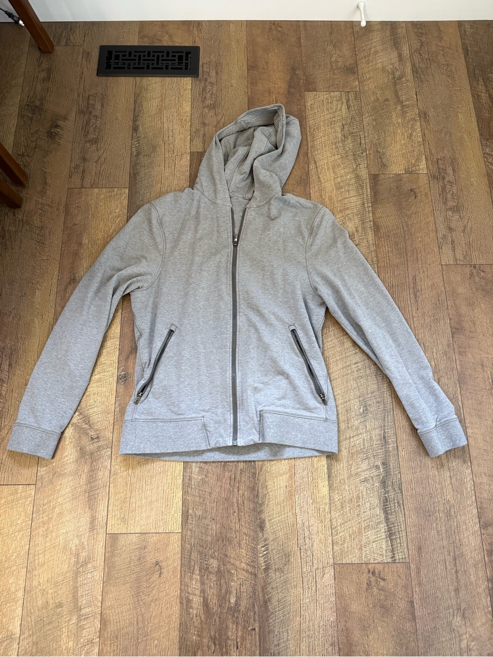 lululemon athletica Light Gray Zip-Up Hooded Sweatshirt